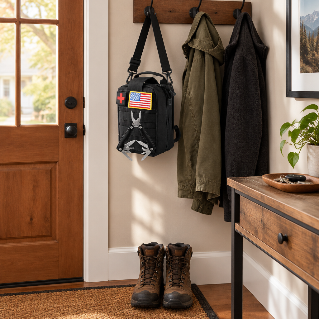 Holdout 72 Kit hanging by the front door