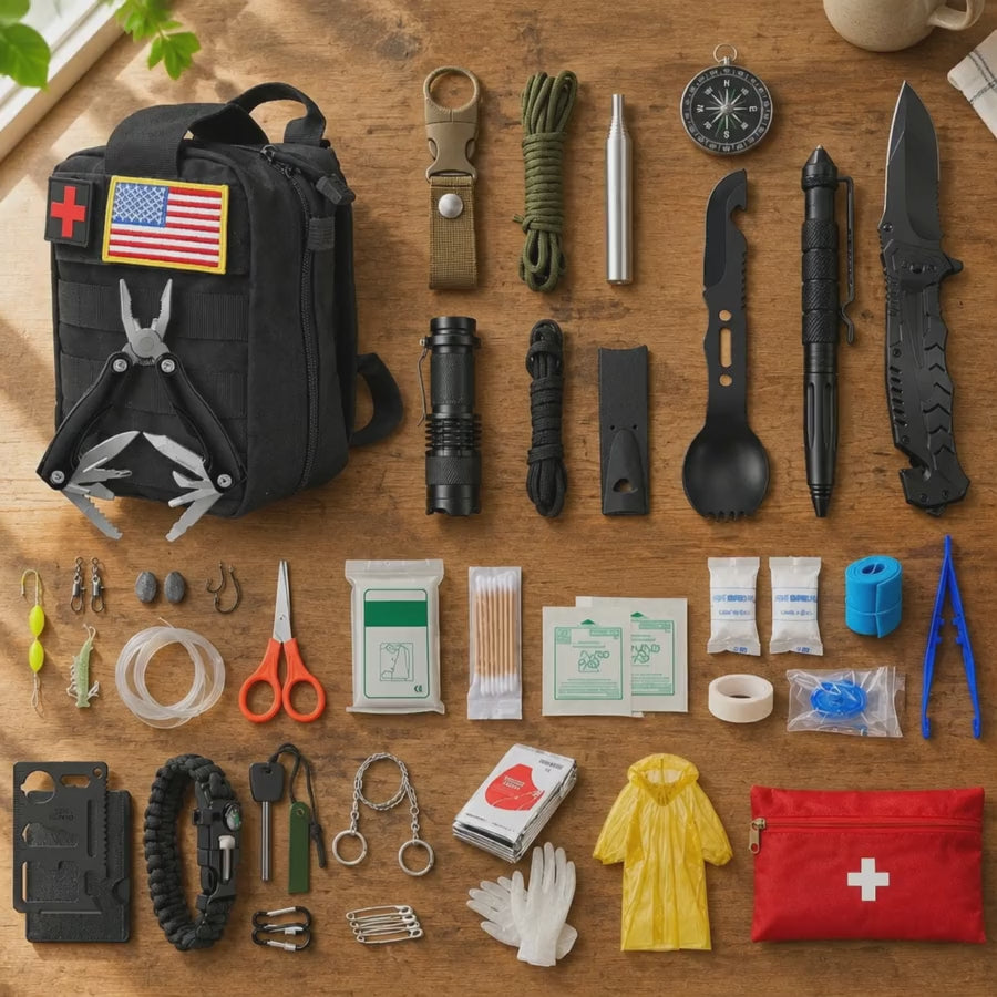 Holdout 72 Kit laid out on a kitchen table